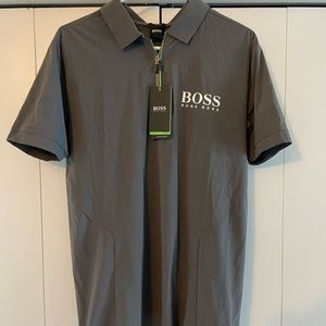 NWT Hugo Boss tour issue zip polo perforated size medium regular